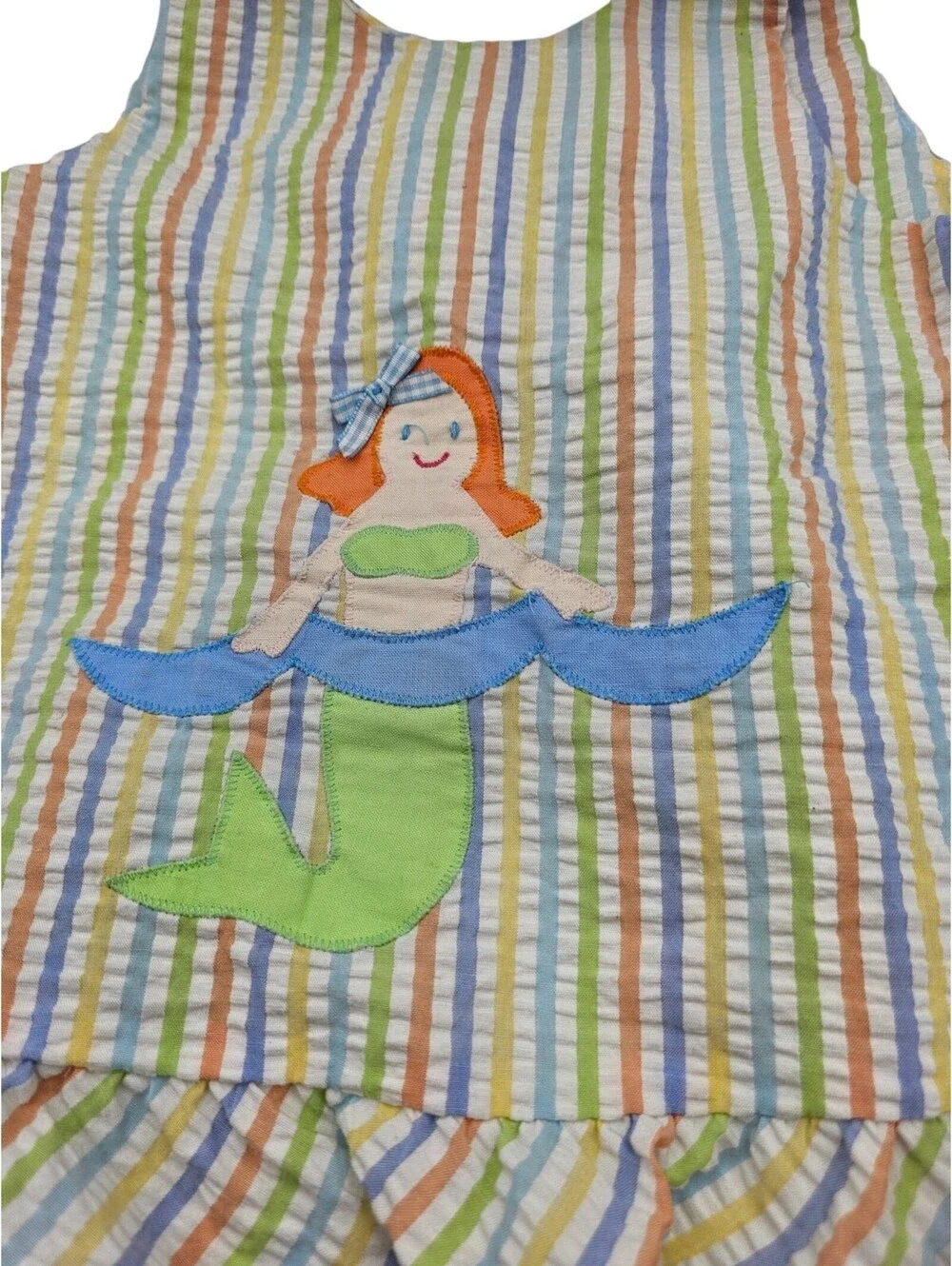 Funtasia Too Dallas Girls Sz 24M Seersucker Tank Top Mermaid Striped Nautical